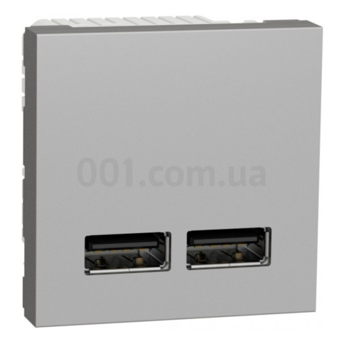 Розетка USB 2.0 двойная 2.1А тип A+A (2 модуля) Unica New алюминий, Schneider Electric 256_256.jpg