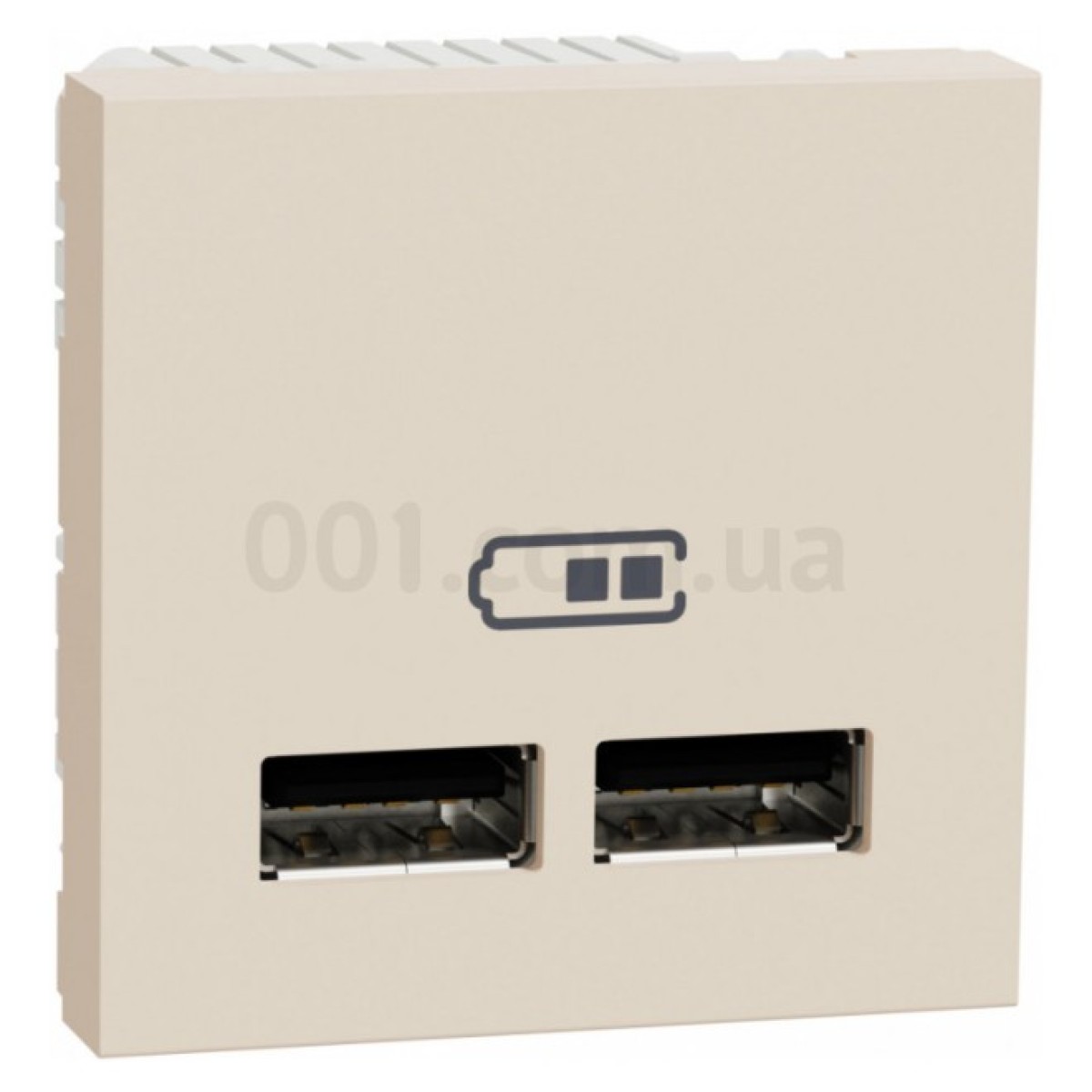 Розетка USB 2.0 двойная 2.1А тип A+A (2 модуля) Unica New бежевая, Schneider Electric 256_256.jpg