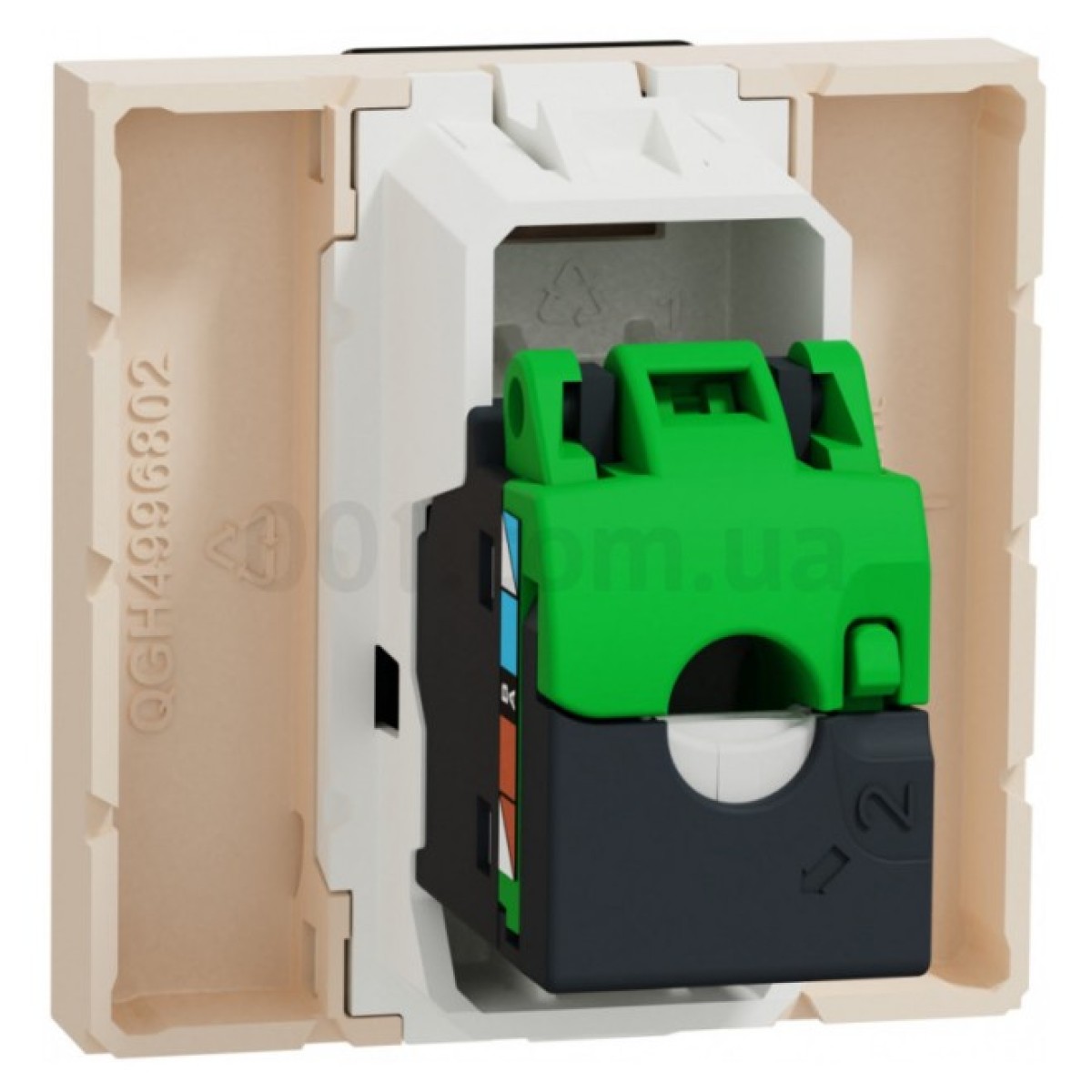 Розетка компьютерная RJ45 кат.5 UTP (2 модуля) Unica New бежевая, Schneider Electric 98_98.jpg - фото 4