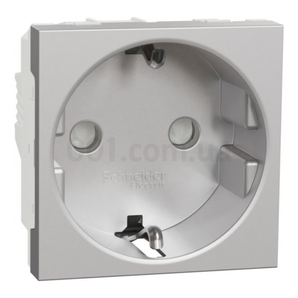 Розетка с з/к и шторками 16А (винтовые зажимы) Unica New алюминий, Schneider Electric 256_256.jpg