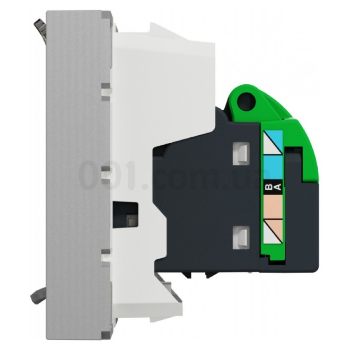 Розетка компьютерная RJ45 кат.6 UTP (2 модуля) Unica New алюминий, Schneider Electric 98_98.jpg - фото 3