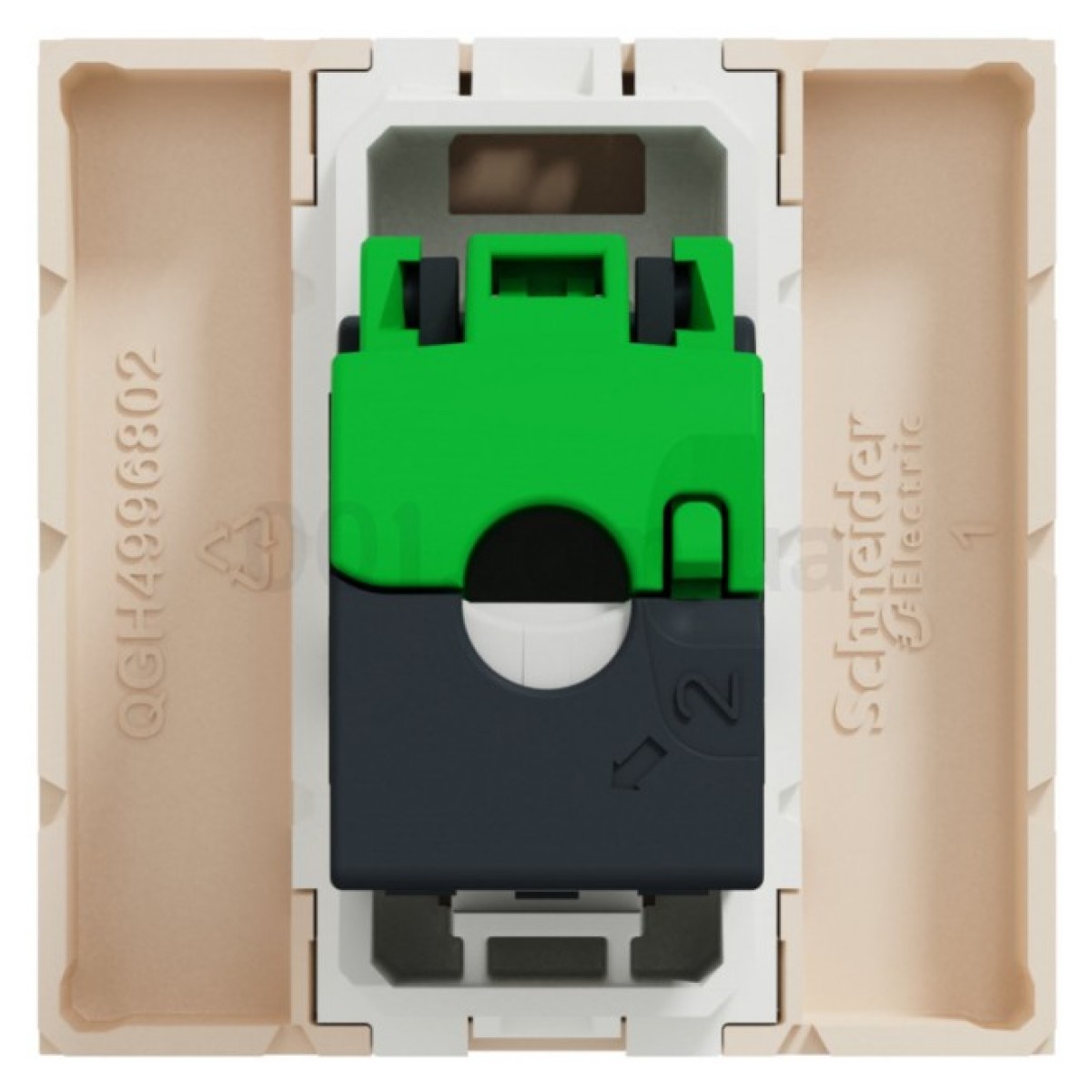 Розетка компьютерная RJ45 кат.5 UTP (2 модуля) Unica New бежевая, Schneider Electric 98_98.jpg - фото 5