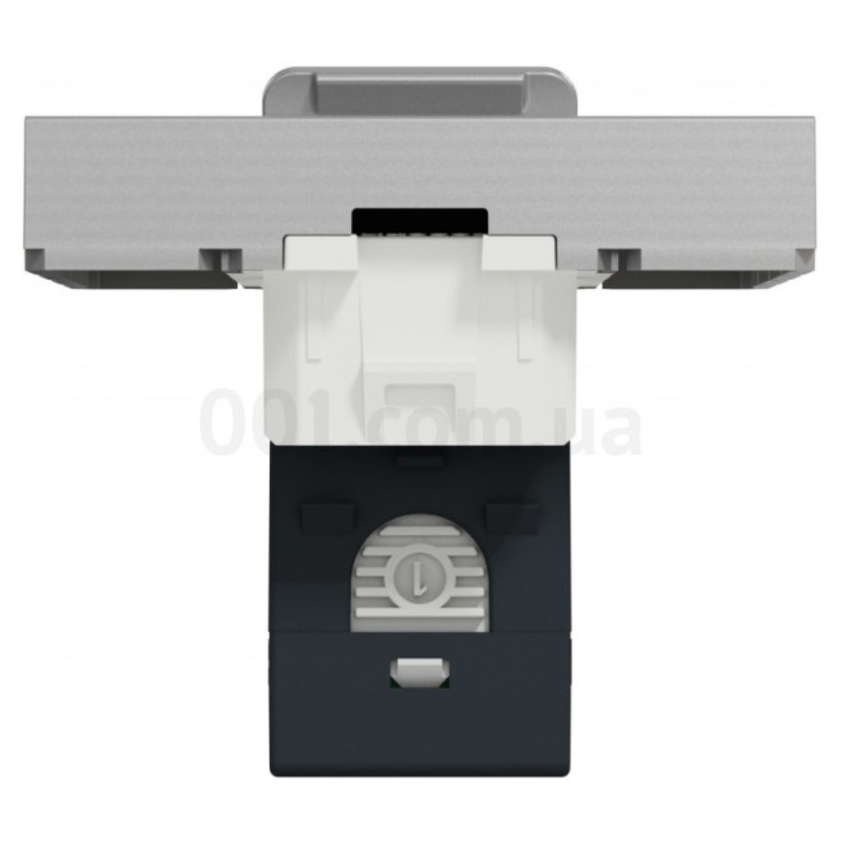 Розетка компьютерная RJ45 кат.5 UTP (2 модуля) Unica New алюминий, Schneider Electric 98_98.jpg - фото 3