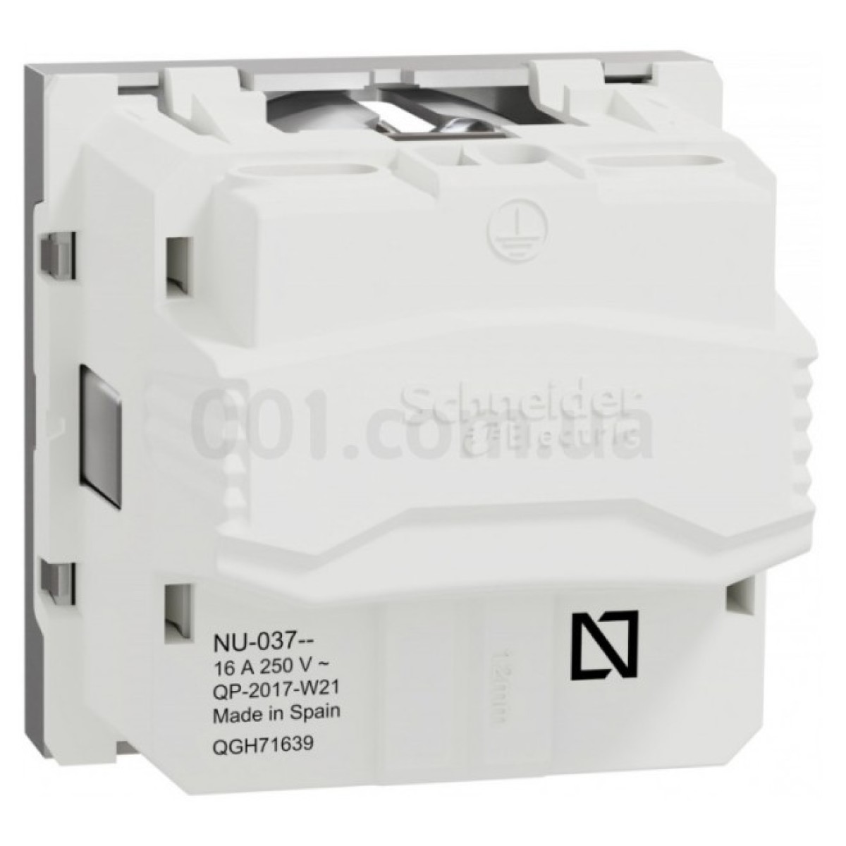 Розетка с з/к и шторками 16А (винтовые зажимы) Unica New алюминий, Schneider Electric 98_98.jpg - фото 6