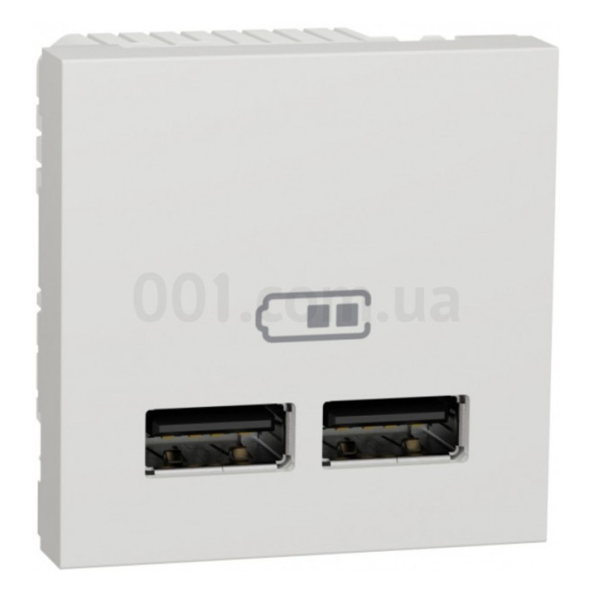 Розетка USB 2.0 двойная 2.1А тип A+A (2 модуля) Unica New белая, Schneider Electric 256_256.jpg