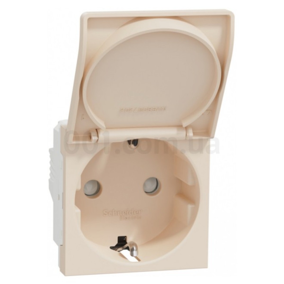 Розетка с з/к, шторками и крышкой 16А (винтовые зажимы) Unica New бежевая, Schneider Electric 256_256.jpg