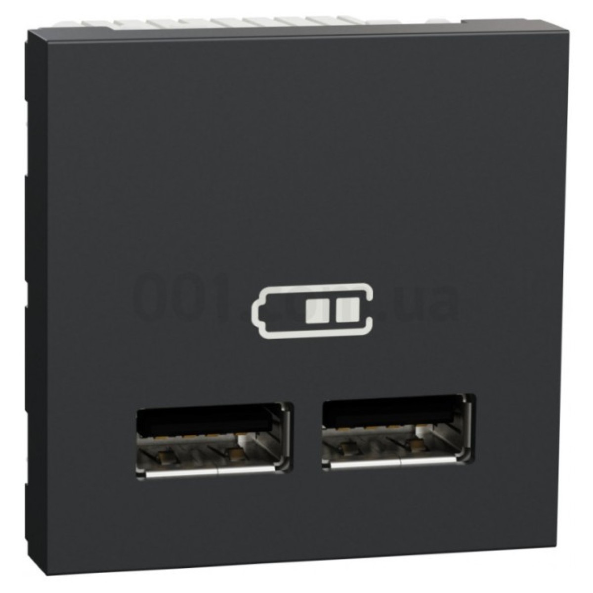 Розетка USB 2.0 двойная 2.1А тип A+A (2 модуля) Unica New антрацит, Schneider Electric 256_256.jpg