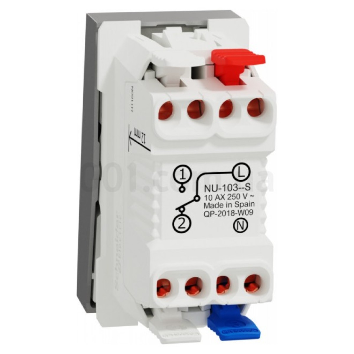 Переключатель 1-клавишный с нейтралью (1 модуль) 10А Unica New алюминий, Schneider Electric 98_98.jpg - фото 8