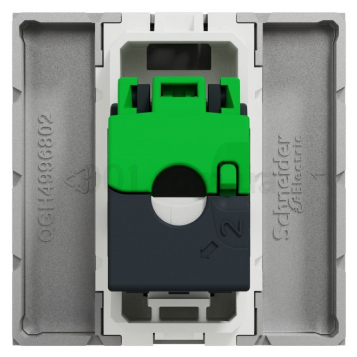 Розетка компьютерная RJ45 кат.6 UTP (2 модуля) Unica New алюминий, Schneider Electric 98_98.jpg - фото 4