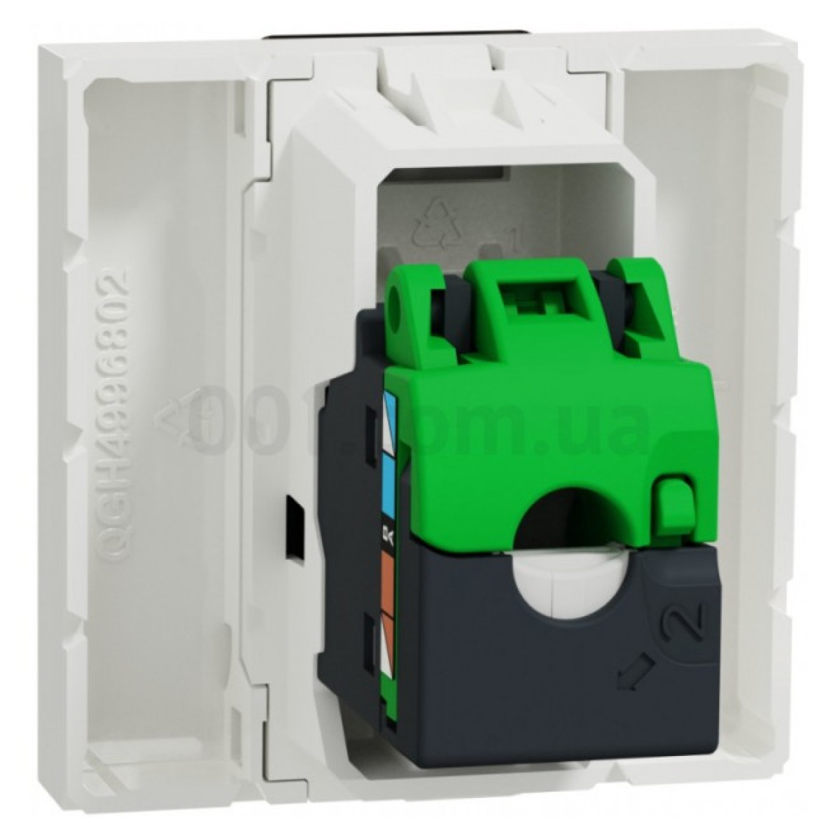 Розетка компьютерная RJ45 кат.5 STP (2 модуля) Unica New белая, Schneider Electric 98_98.jpg - фото 4