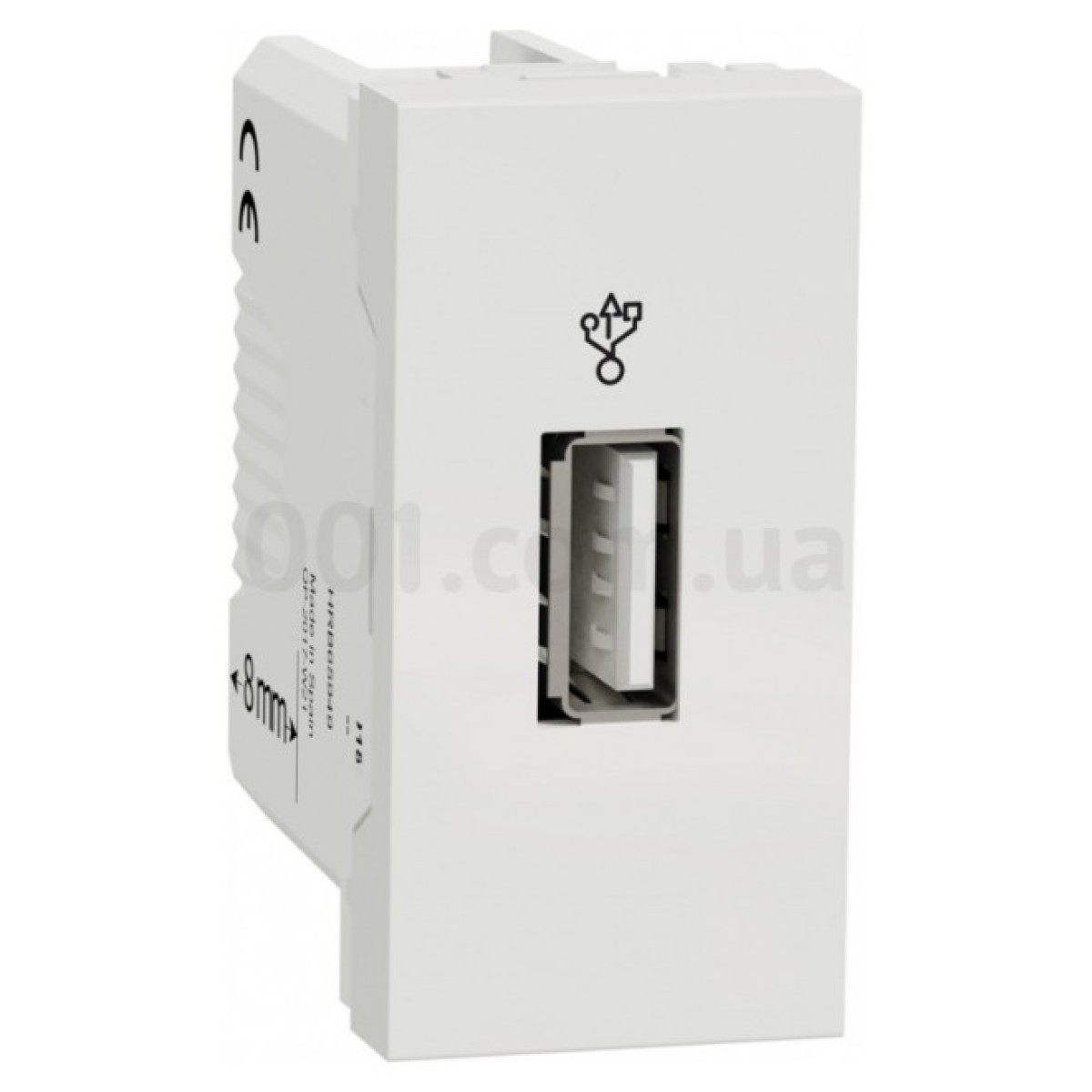 Розетка USB 3.0 одинарная тип A (1 модуль) Unica New белая, Schneider Electric 256_256.jpg