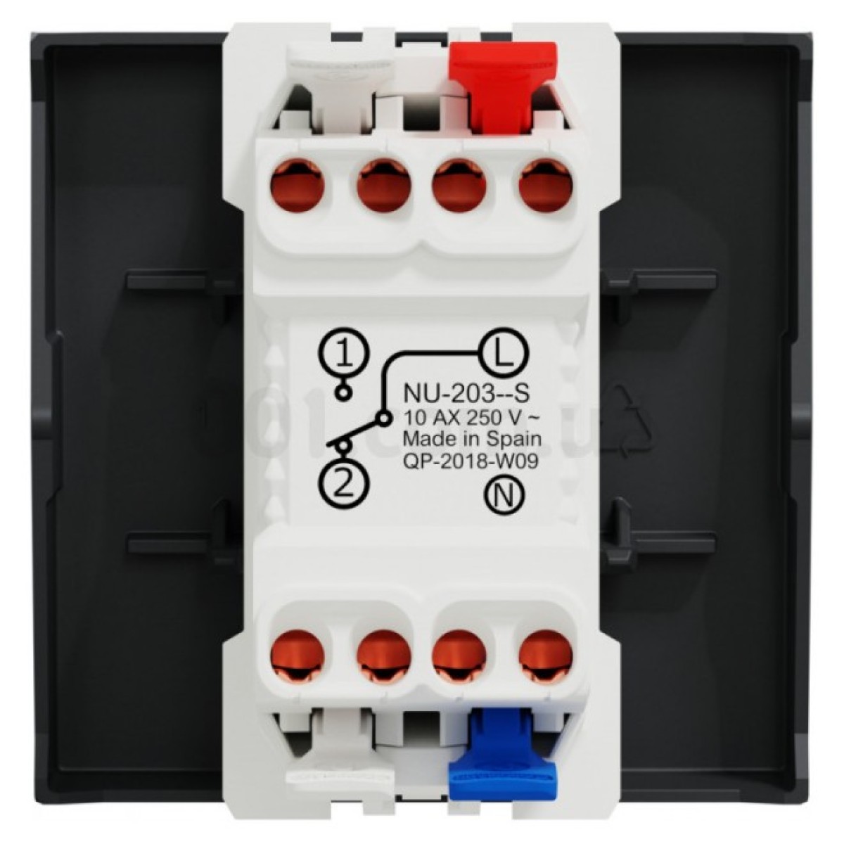 Переключатель 1-клавишный с нейтралью (2 модуля) 10А Unica New антрацит, Schneider Electric 98_98.jpg - фото 7