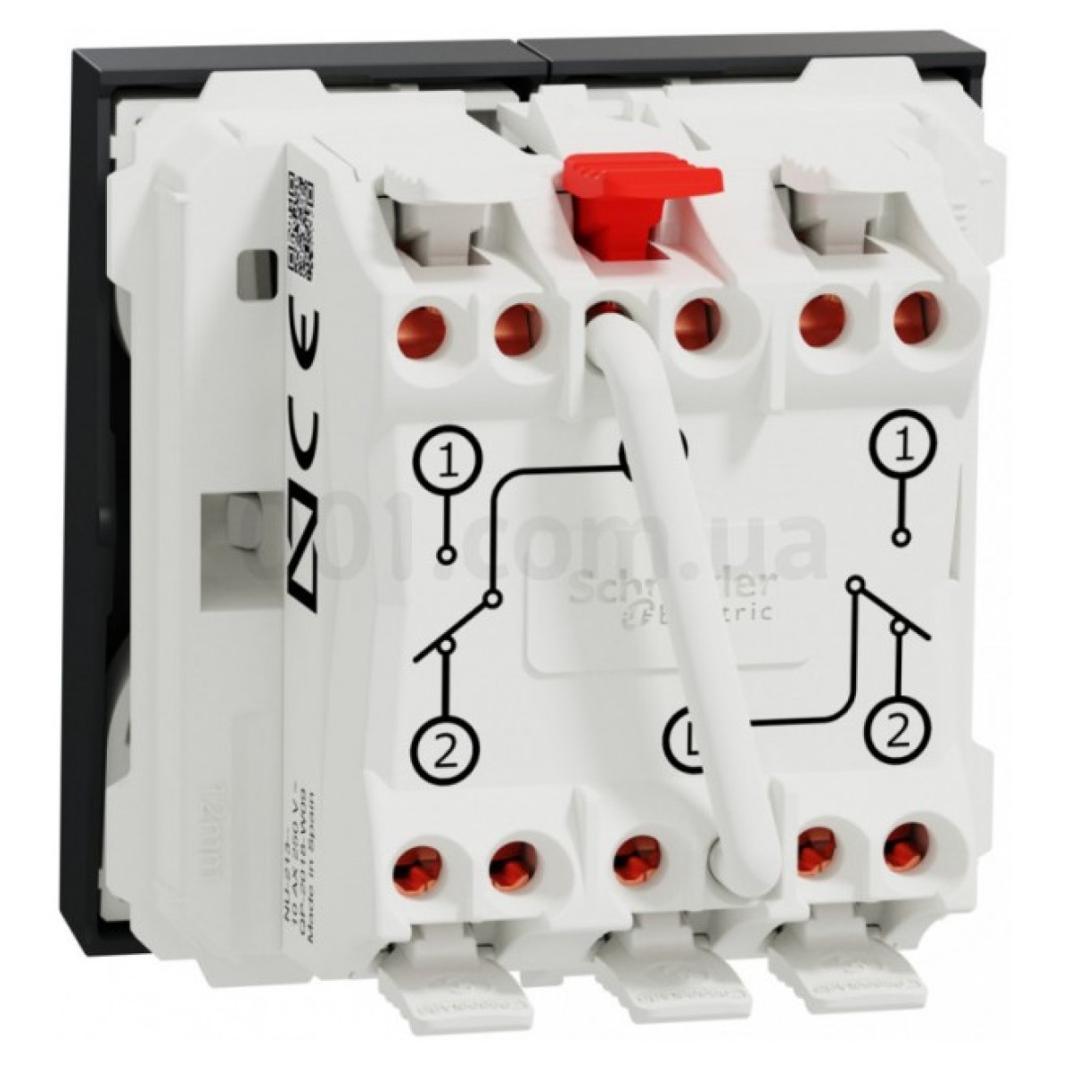 Переключатель 2-клавишный (2 модуля) 10А Unica New антрацит, Schneider Electric 98_98.jpg - фото 7