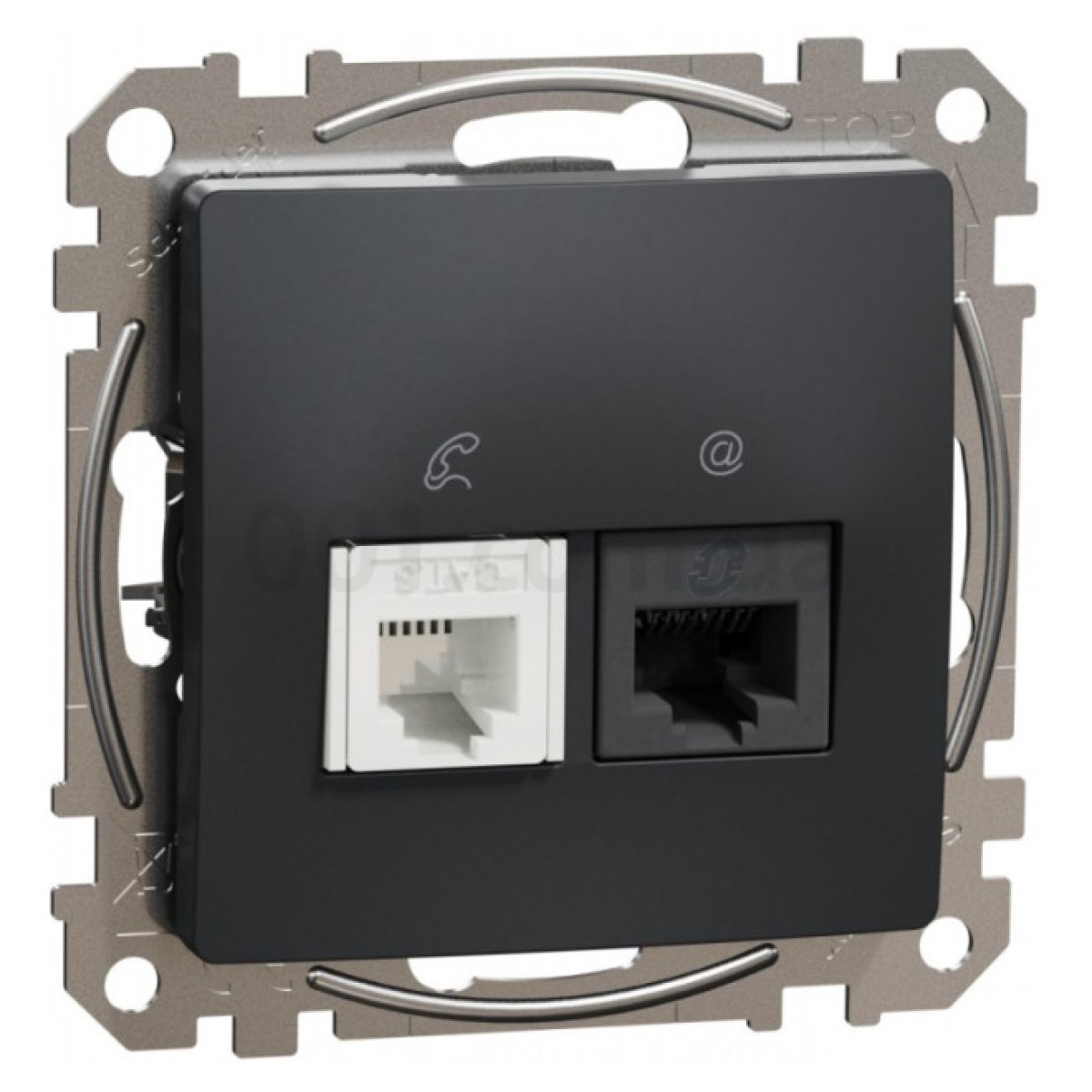 Розетка телефонная RJ11 + компьютерная RJ45 кат.6 UTP Sedna Design & Elements черная, Schneider Electric 256_256.jpg