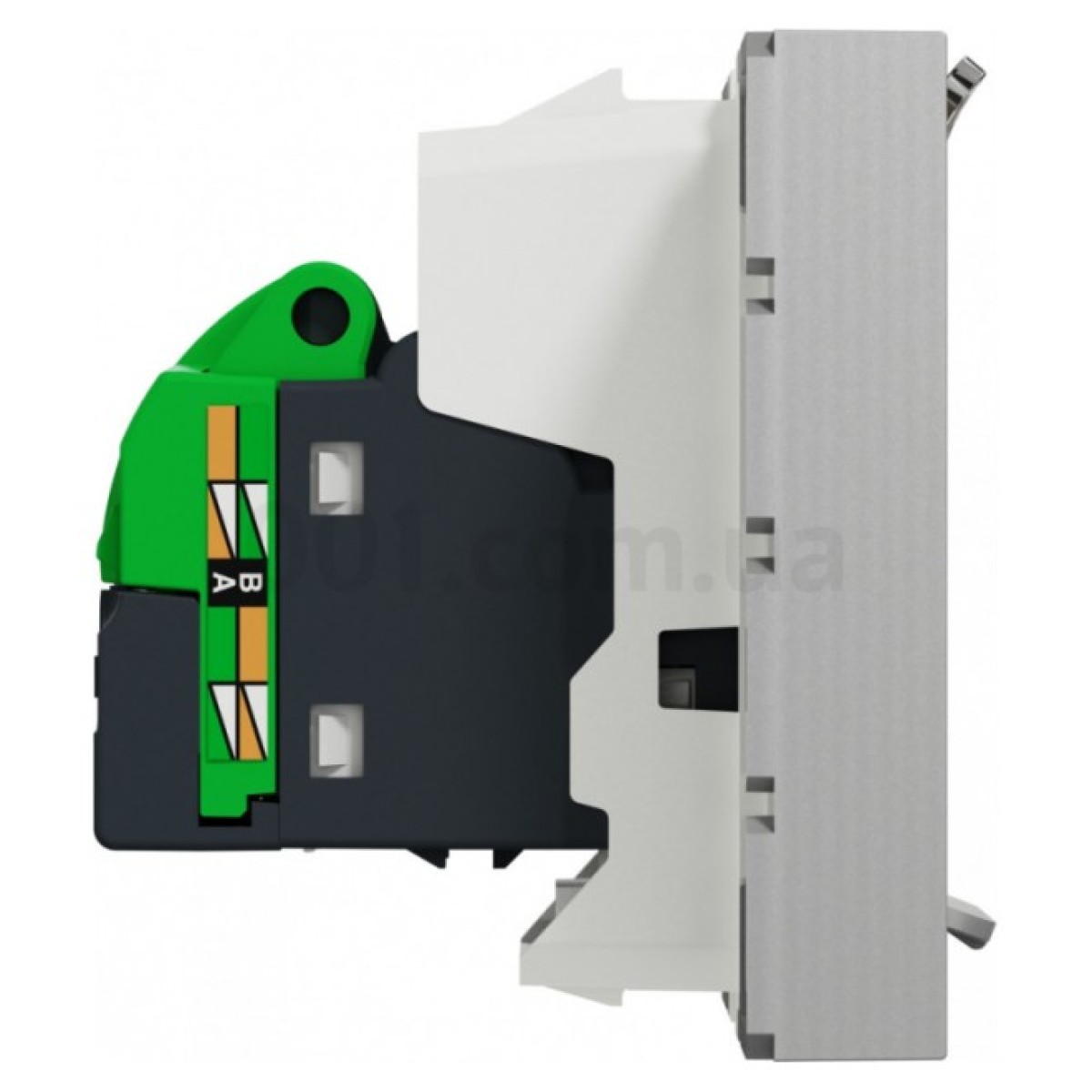 Розетка компьютерная RJ45 кат.5 UTP (2 модуля) Unica New алюминий, Schneider Electric 98_98.jpg - фото 6