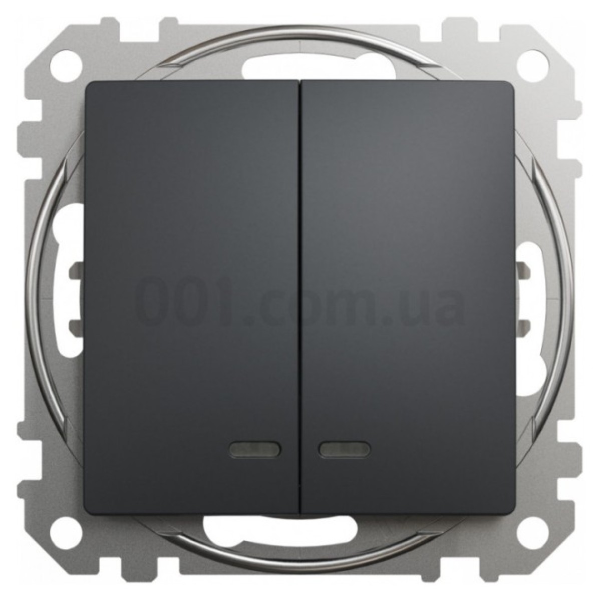 Выключатель 2-клавишный с подсветкой Sedna Design черный, Schneider Electric 98_98.jpg - фото 4