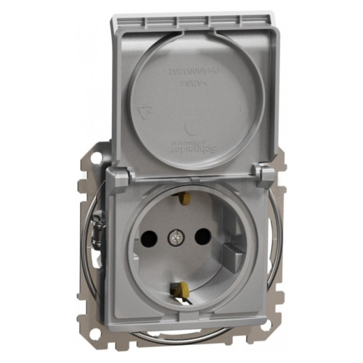 Розетка с з/к, шторками и крышкой Sedna Design алюминий, Schneider Electric 256_256.jpg