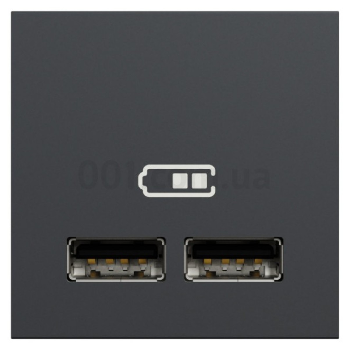 Розетка USB 2.0 двойная 2.1А тип A+A (2 модуля) Unica New антрацит, Schneider Electric 98_98.jpg - фото 5