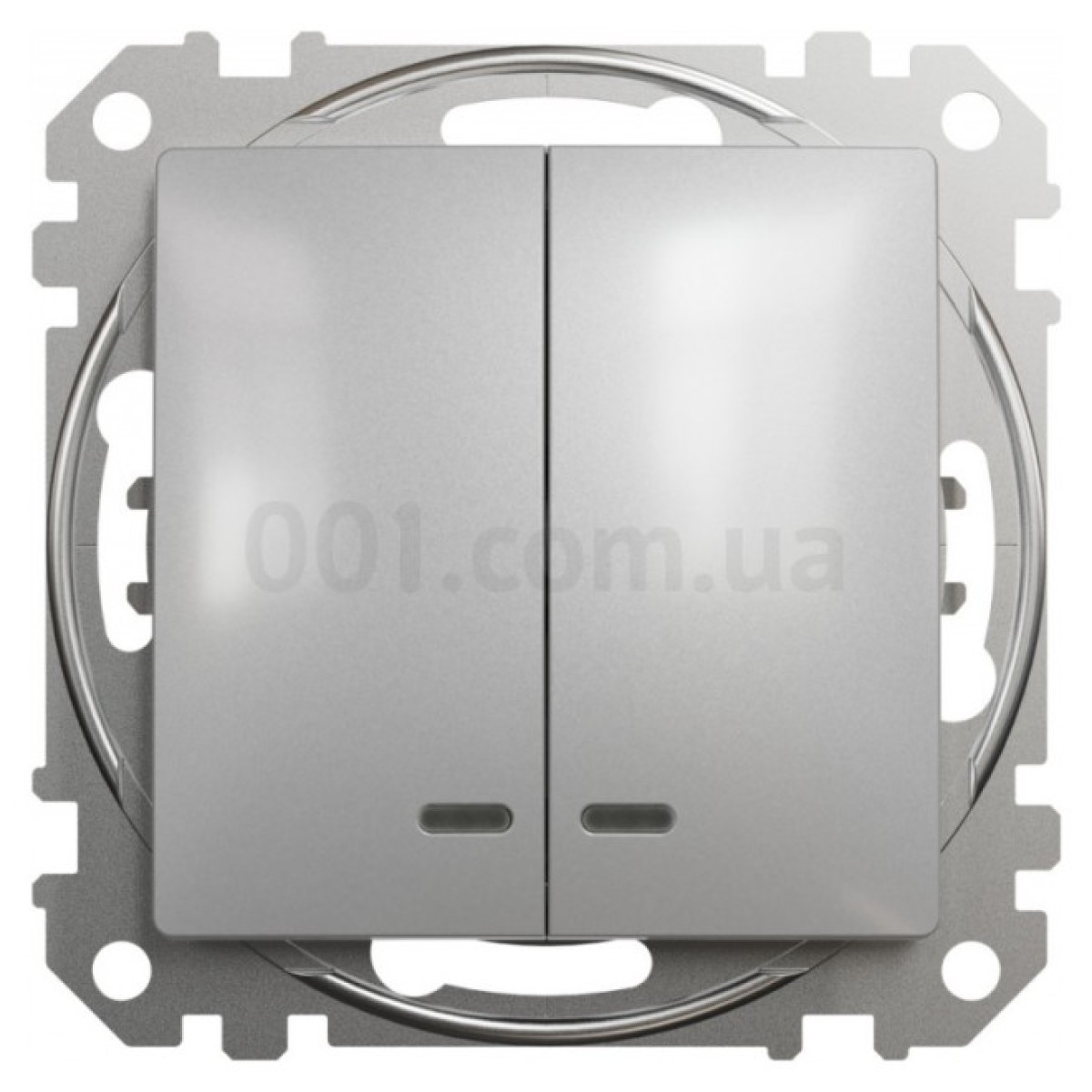 Выключатель 2-клавишный с подсветкой Sedna Design алюминий, Schneider Electric 98_98.jpg - фото 4