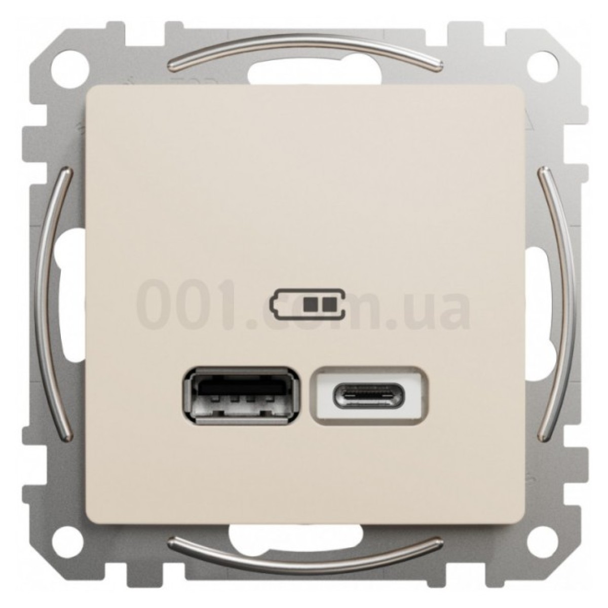 Розетка USB двойная (A+C) 2,4A Sedna Design бежевая, Schneider Electric 98_98.jpg - фото 2