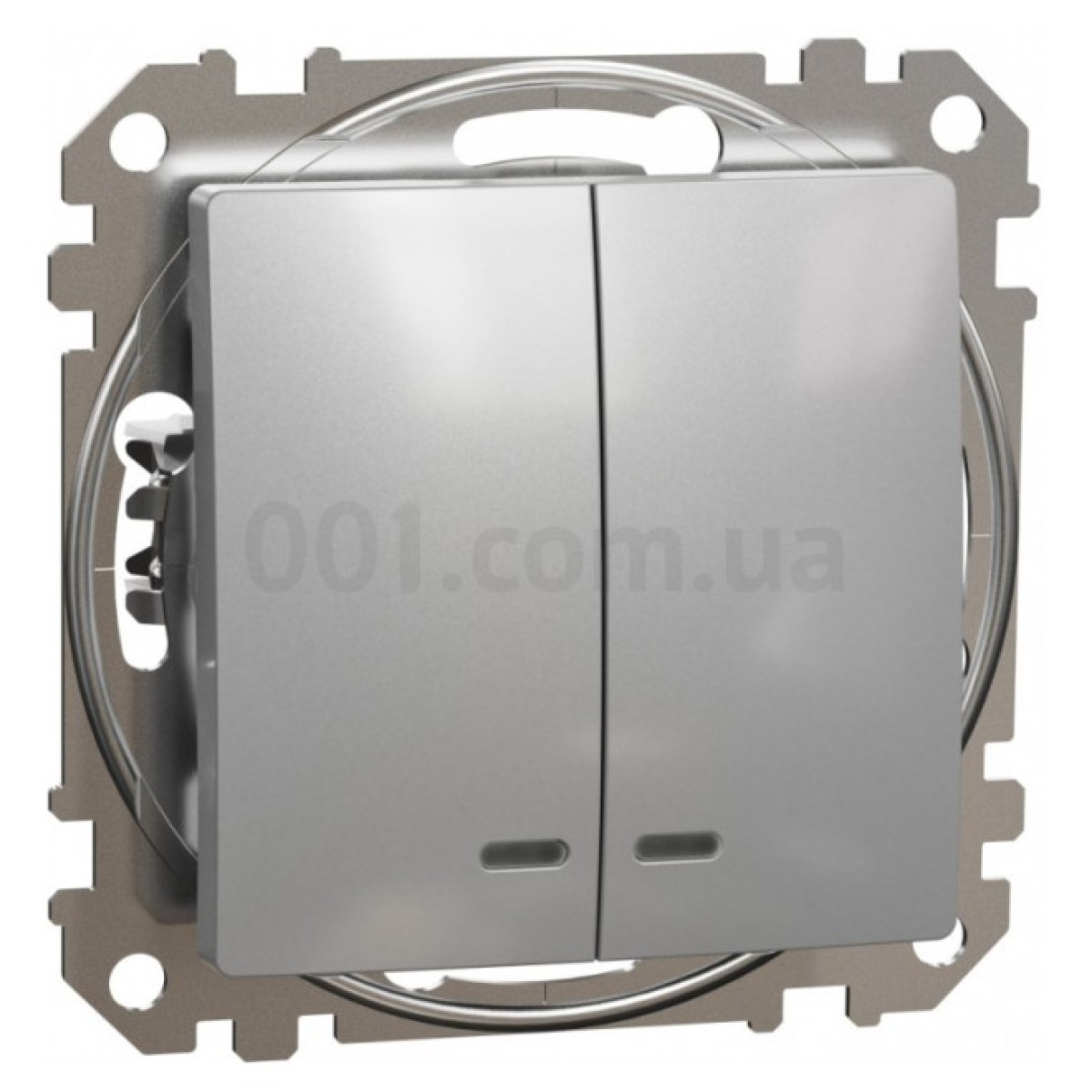 Выключатель 2-клавишный с подсветкой Sedna Design алюминий, Schneider Electric 256_256.jpg