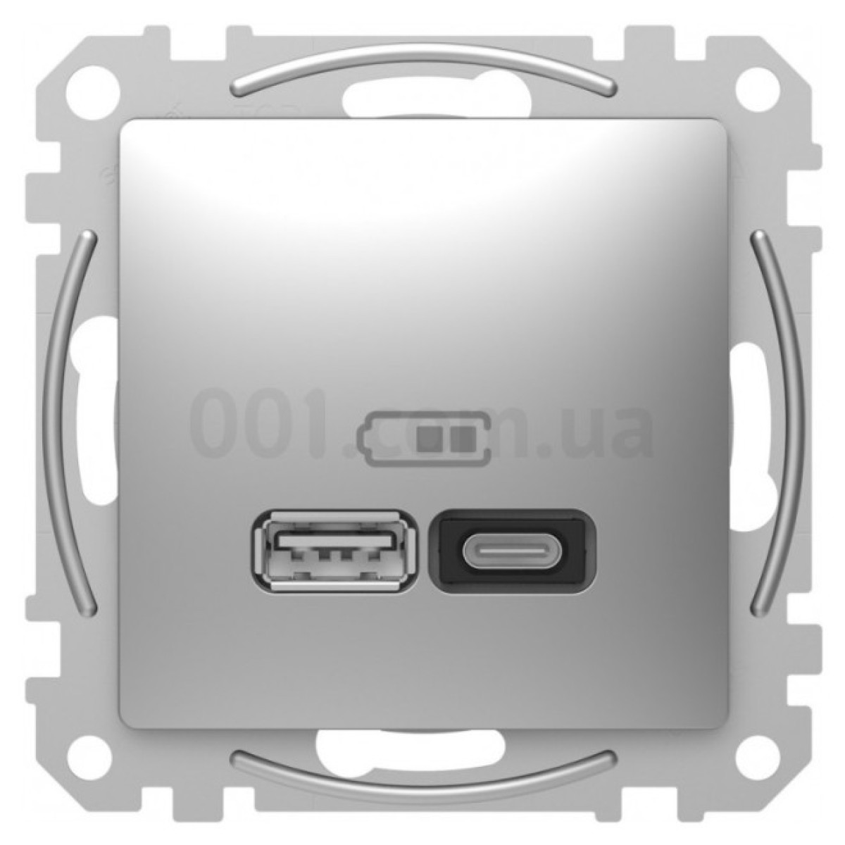 Розетка USB двойная (A+C) 3A Sedna Design алюминий, Schneider Electric 98_98.jpg - фото 2