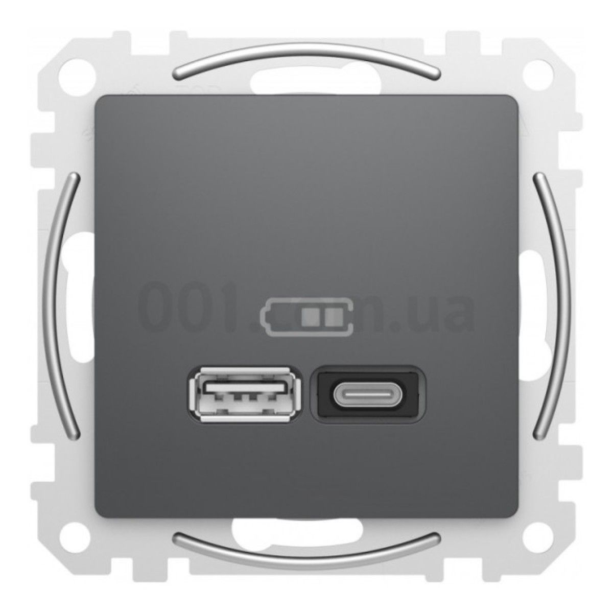 Розетка USB двойная (A+C) 3A Sedna Design черная, Schneider Electric 98_98.jpg - фото 2