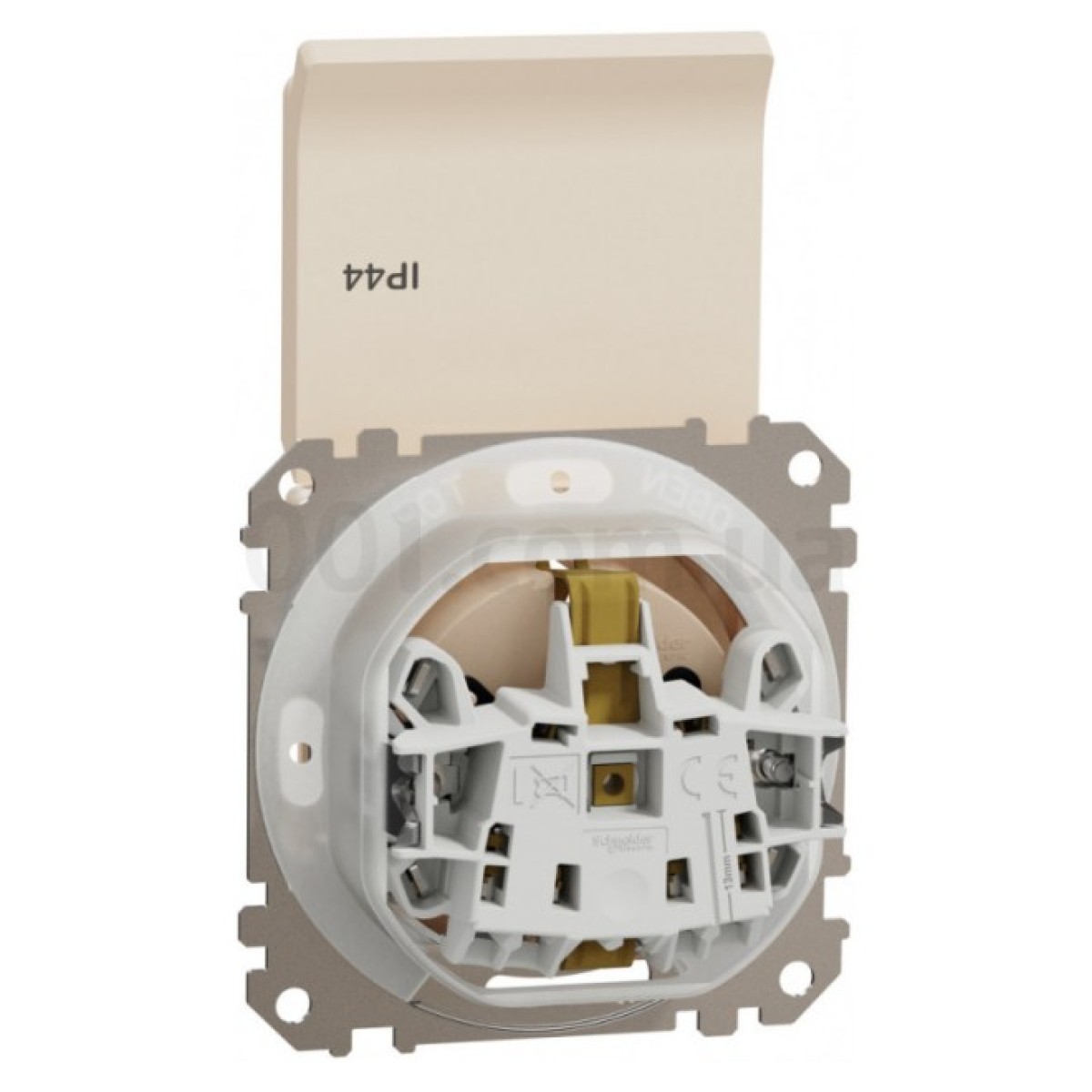 Розетка с з/к, шторками и крышкой IP44 Sedna Design бежевая, Schneider Electric 98_98.jpg - фото 7