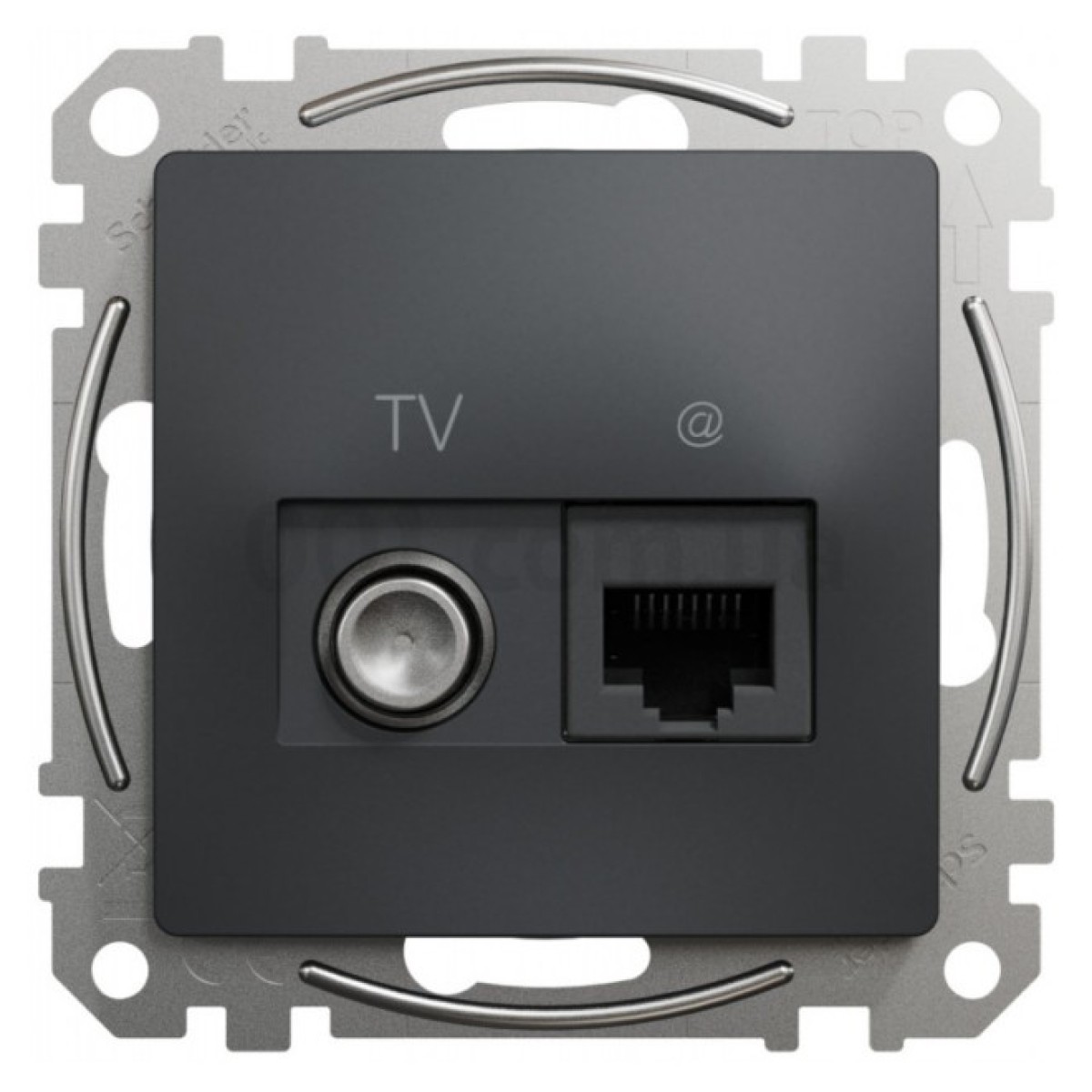 Розетка TV + компьютерная RJ45 кат.6 UTP Sedna Design черная, Schneider Electric 98_98.jpg - фото 3