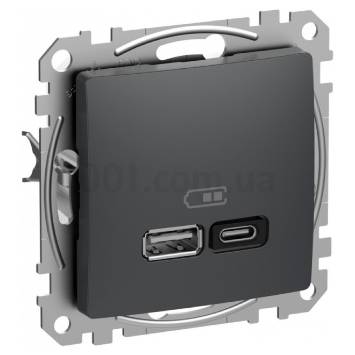 Розетка USB двойная (A+C) 3A Sedna Design черная, Schneider Electric 256_256.jpg