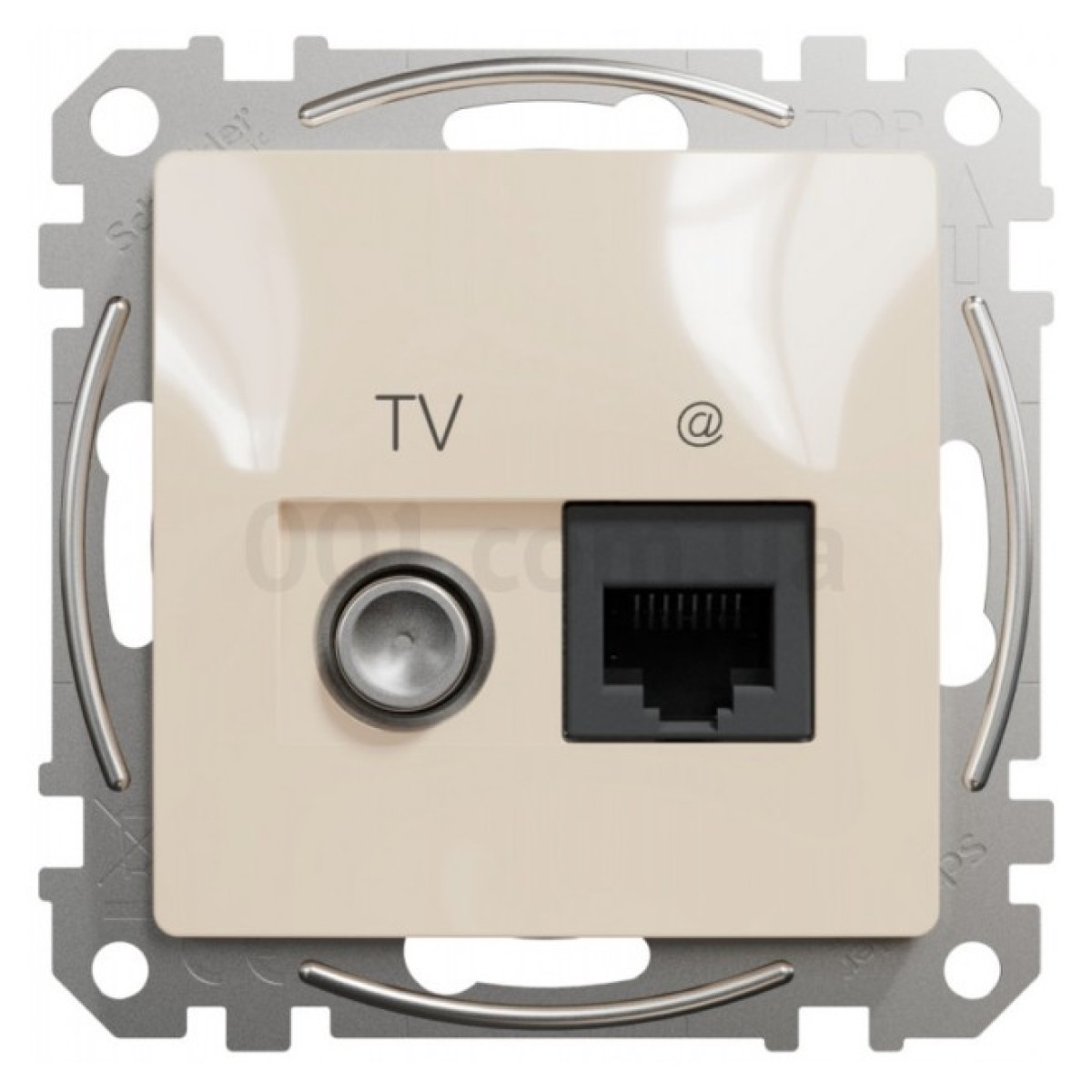 Розетка TV + компьютерная RJ45 кат.6 UTP Sedna Design бежевая, Schneider Electric 98_98.jpg - фото 3