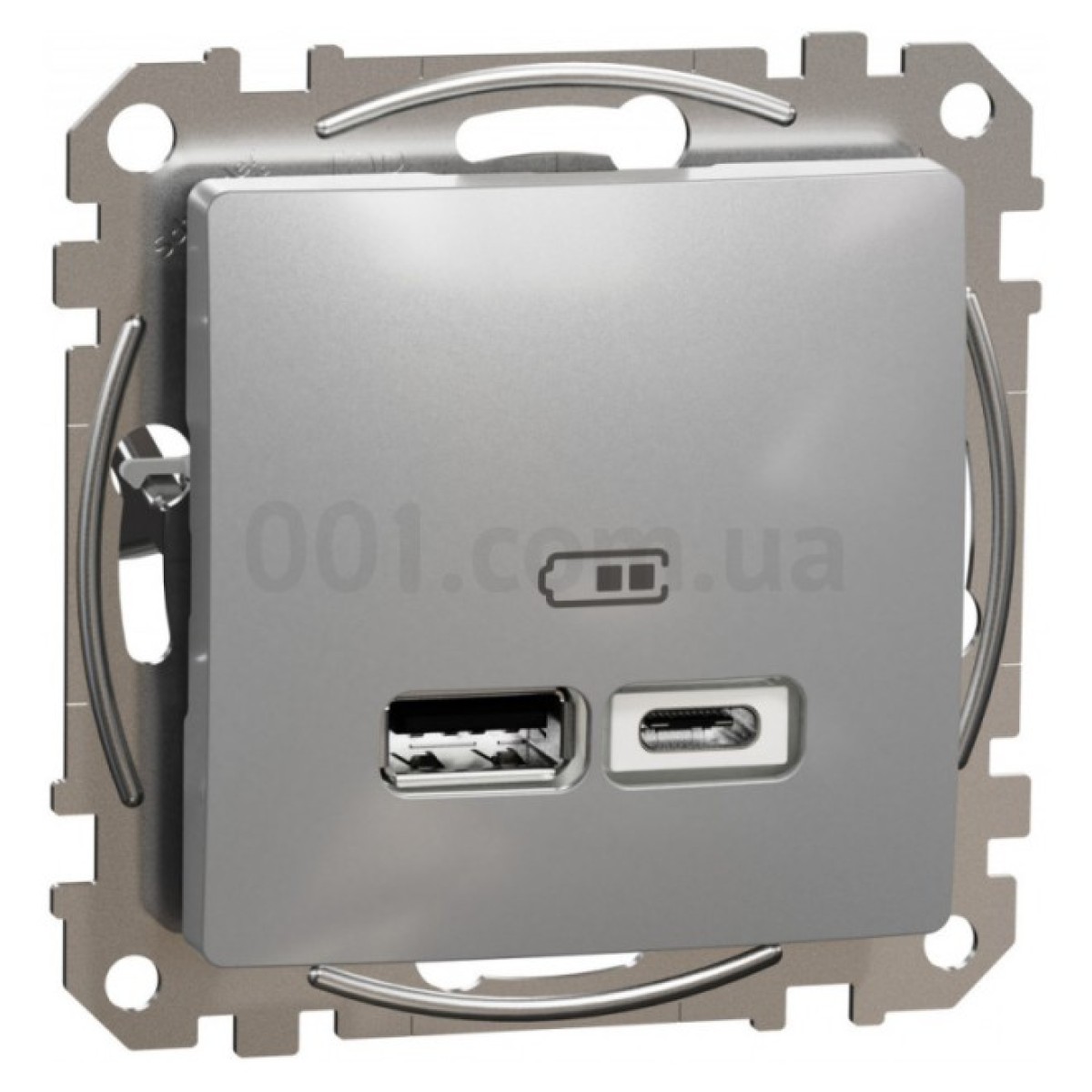 Розетка USB двойная (A+C) 2,4A Sedna Design алюминий, Schneider Electric 256_256.jpg