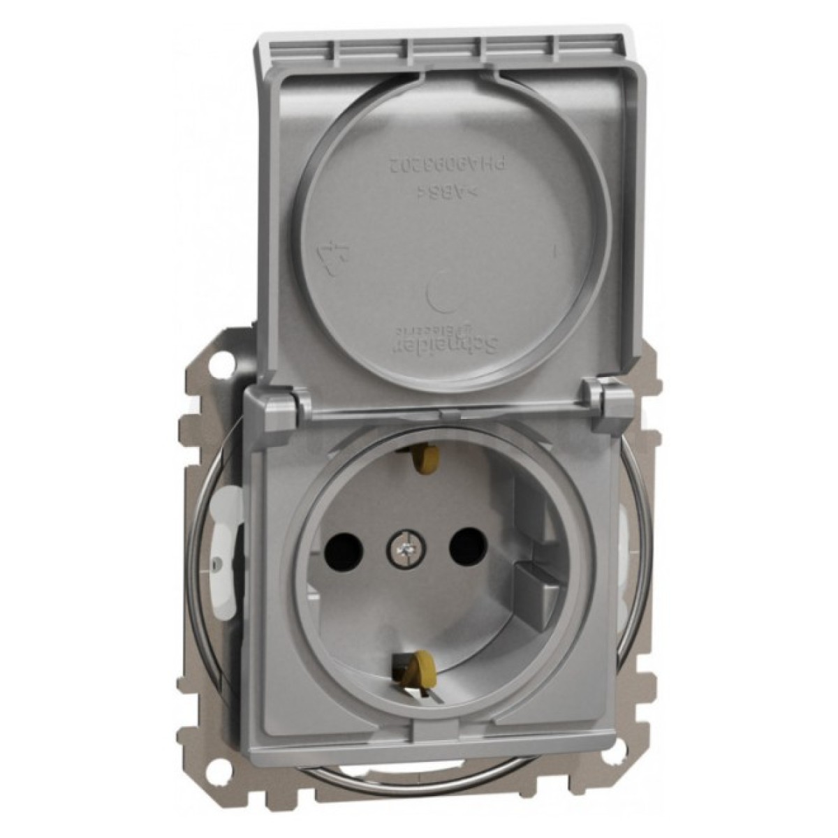 Розетка с з/к, шторками и крышкой IP44 Sedna Design алюминий, Schneider Electric 256_256.jpg