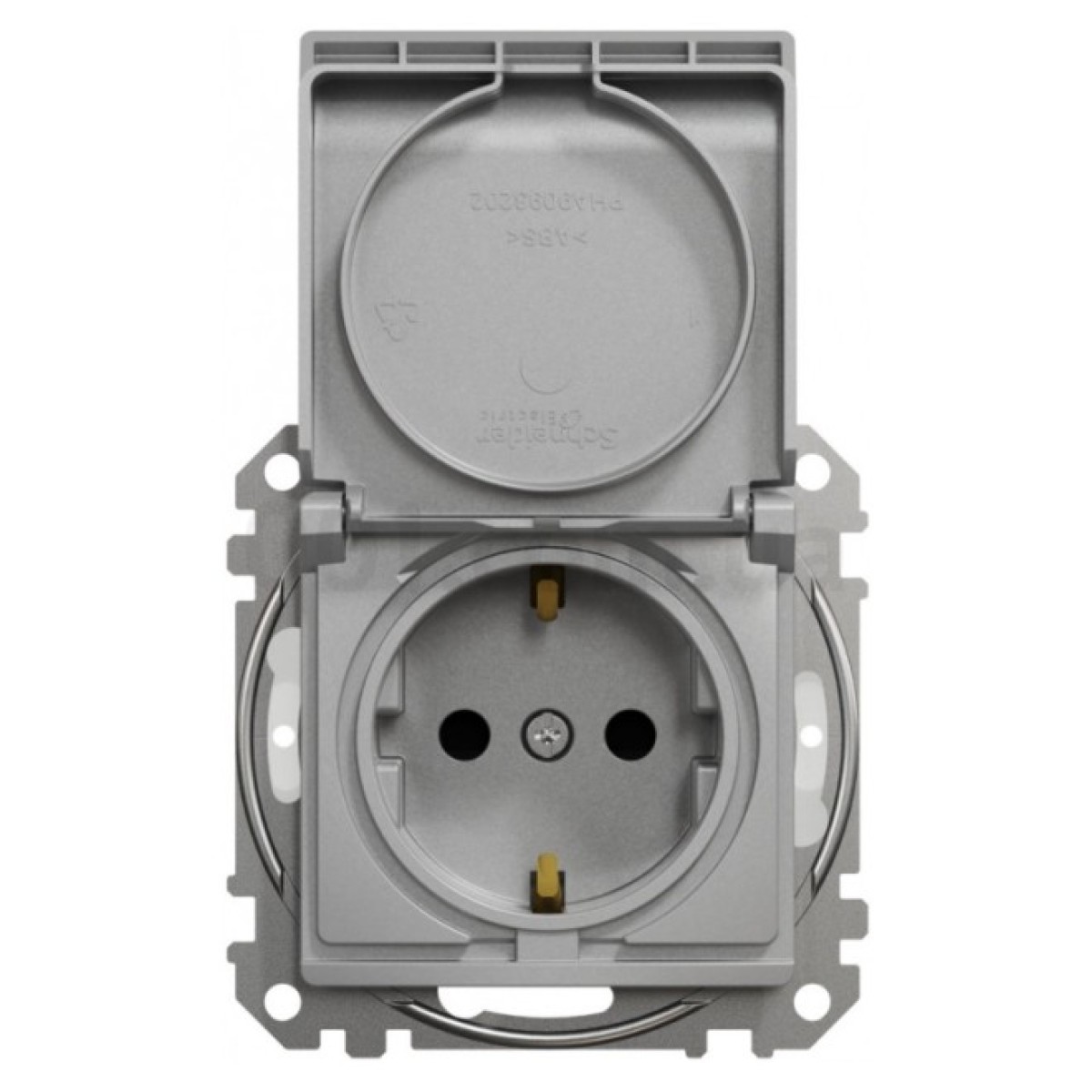 Розетка с з/к, шторками и крышкой IP44 Sedna Design алюминий, Schneider Electric 98_98.jpg - фото 7