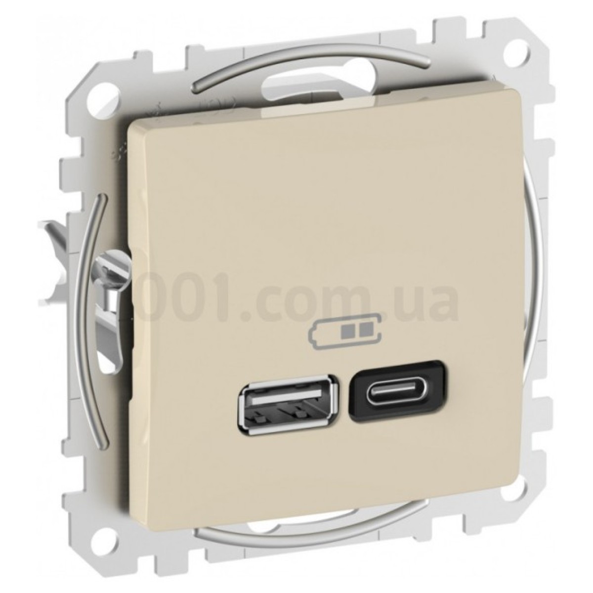 Розетка USB двойная (A+C) 3A Sedna Design бежевая, Schneider Electric 256_256.jpg