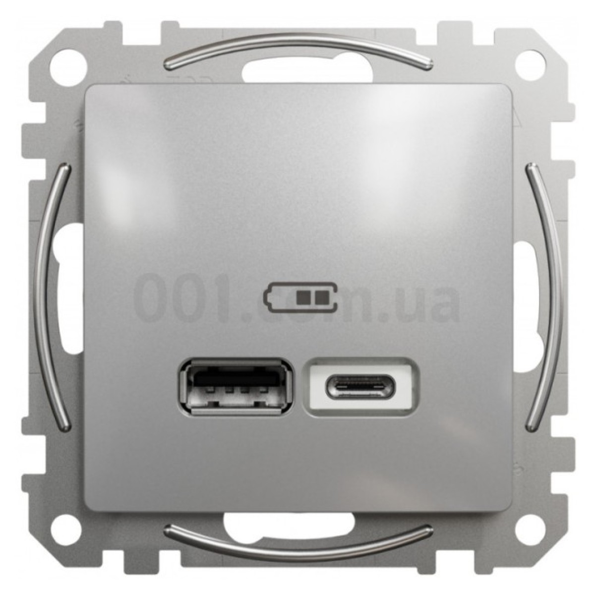 Розетка USB двойная (A+C) 2,4A Sedna Design алюминий, Schneider Electric 98_98.jpg - фото 7