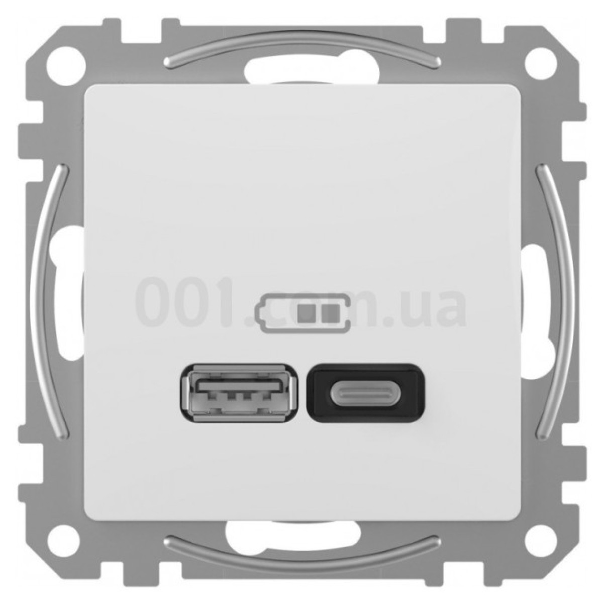 Розетка USB двойная (A+C) 3A Sedna Design белая, Schneider Electric 98_98.jpg - фото 6