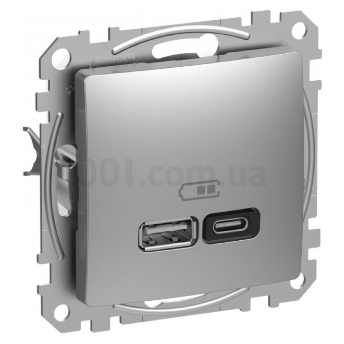 Розетка USB двойная (A+C) 3A Sedna Design алюминий, Schneider Electric 256_256.jpg