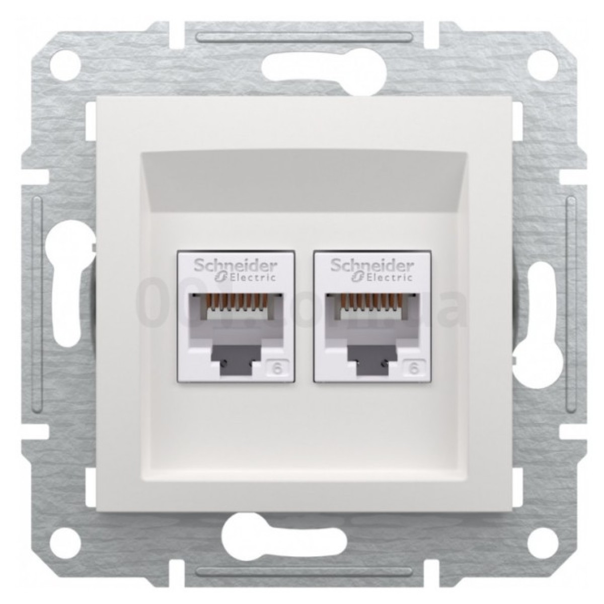 Розетка компьютерная (RJ45) кат.6 UTP двойная Asfora белая БЕЗ РАМКИ, Schneider Electric 98_98.jpg - фото 5