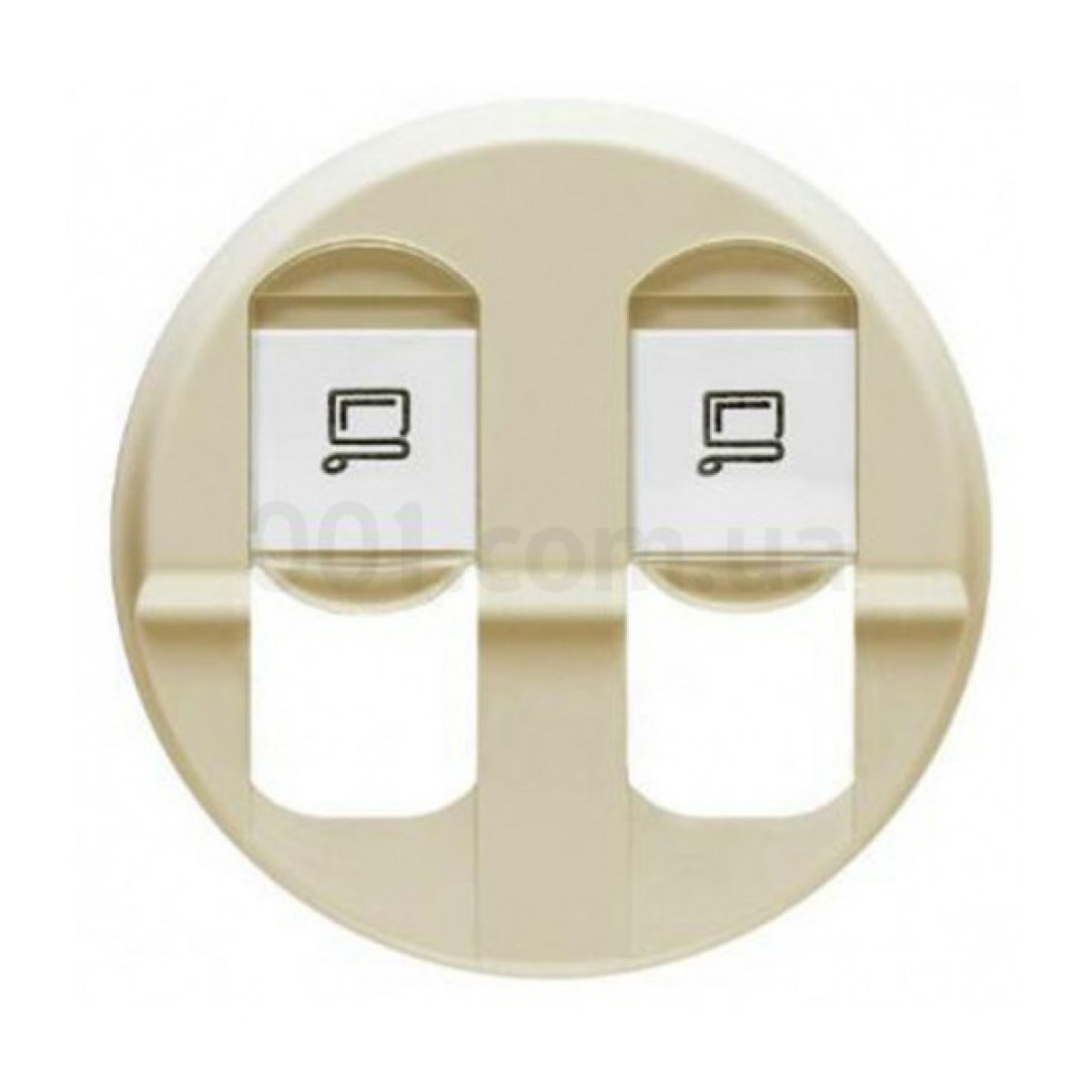Лицевая панель двойной розетки компьютерной RJ45 Celiane слоновая кость, Legrand 256_256.jpg