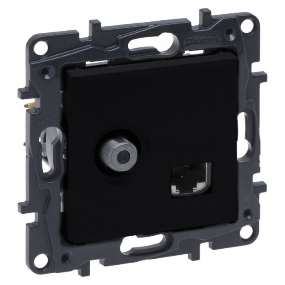 Розетка комбинированная TV тип F та RJ45 кат.6 UTP Niloe Step черная, Legrand 256_256.jpg