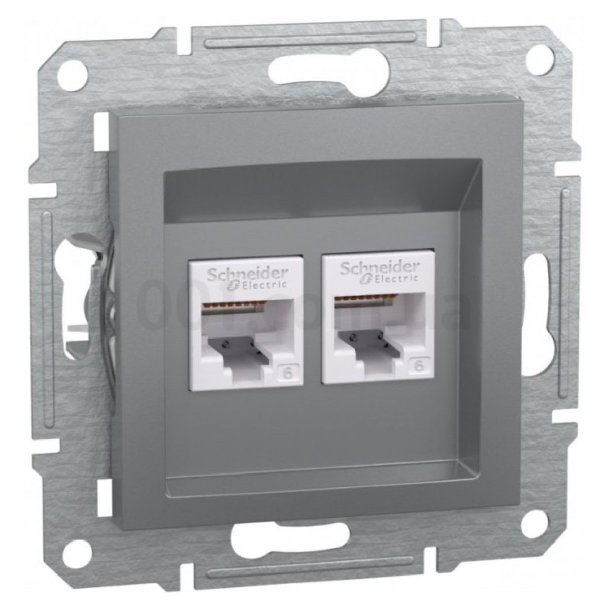 Розетка компьютерная (RJ45) кат.6 UTP двойная Asfora сталь, Schneider Electric 256_256.jpg