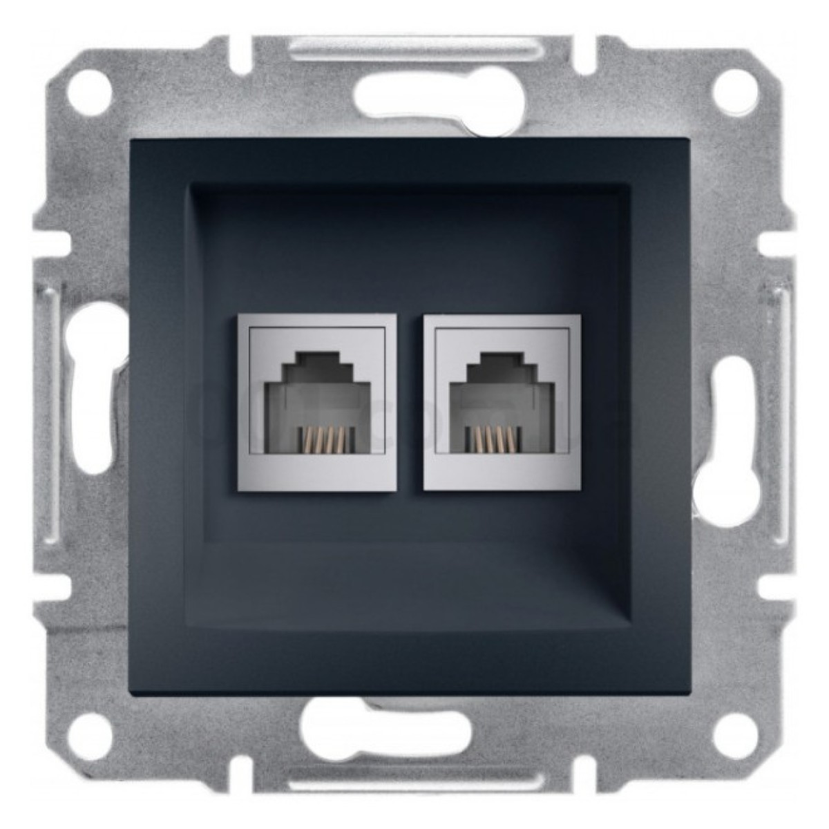 Розетка телефонная (RJ11) двойная Asfora антрацит, Schneider Electric 256_256.jpg