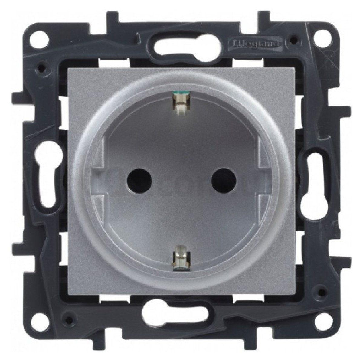 Розетка с з/к и шторками 16А автоматические клеммы Niloe Step сталь, Legrand 256_256.jpg