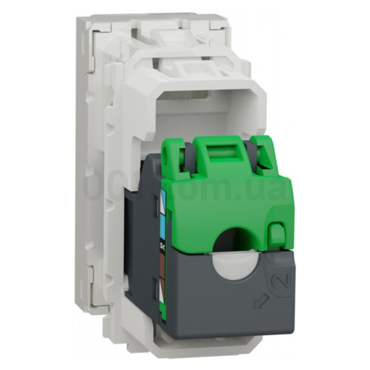Розетка компьютерная RJ45 кат.5 STP (1 модуль) Unica New белая, Schneider Electric 98_98.jpg - фото 4