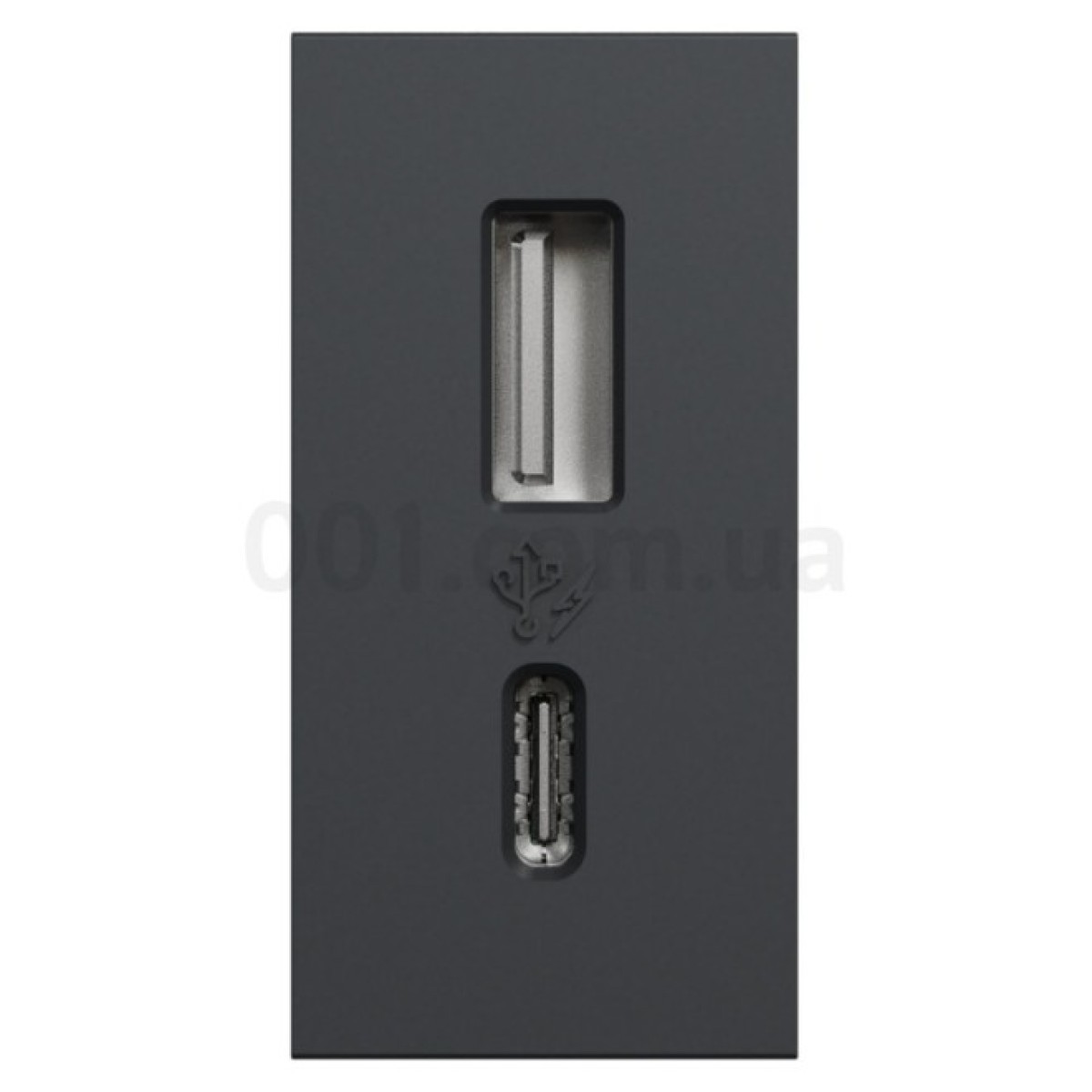 Розетка USB 2.4А (12Вт) тип A+C (1 модуль) Unica New антрацит, Schneider Electric 98_98.jpg - фото 4