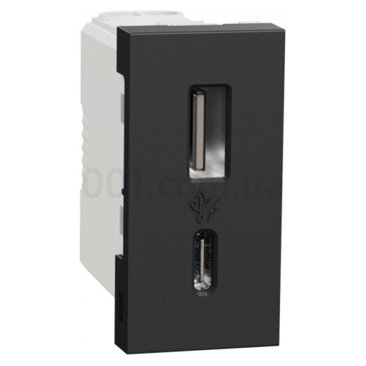 Розетка USB 2.4А (12Вт) тип A+C (1 модуль) Unica New антрацит, Schneider Electric 256_256.jpg