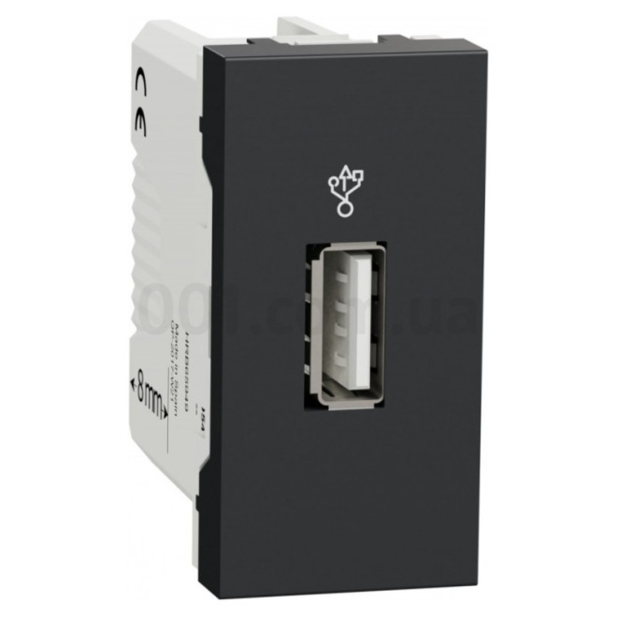 Розетка USB 3.0 одинарная тип A (1 модуль) Unica New антрацит, Schneider Electric 256_256.jpg