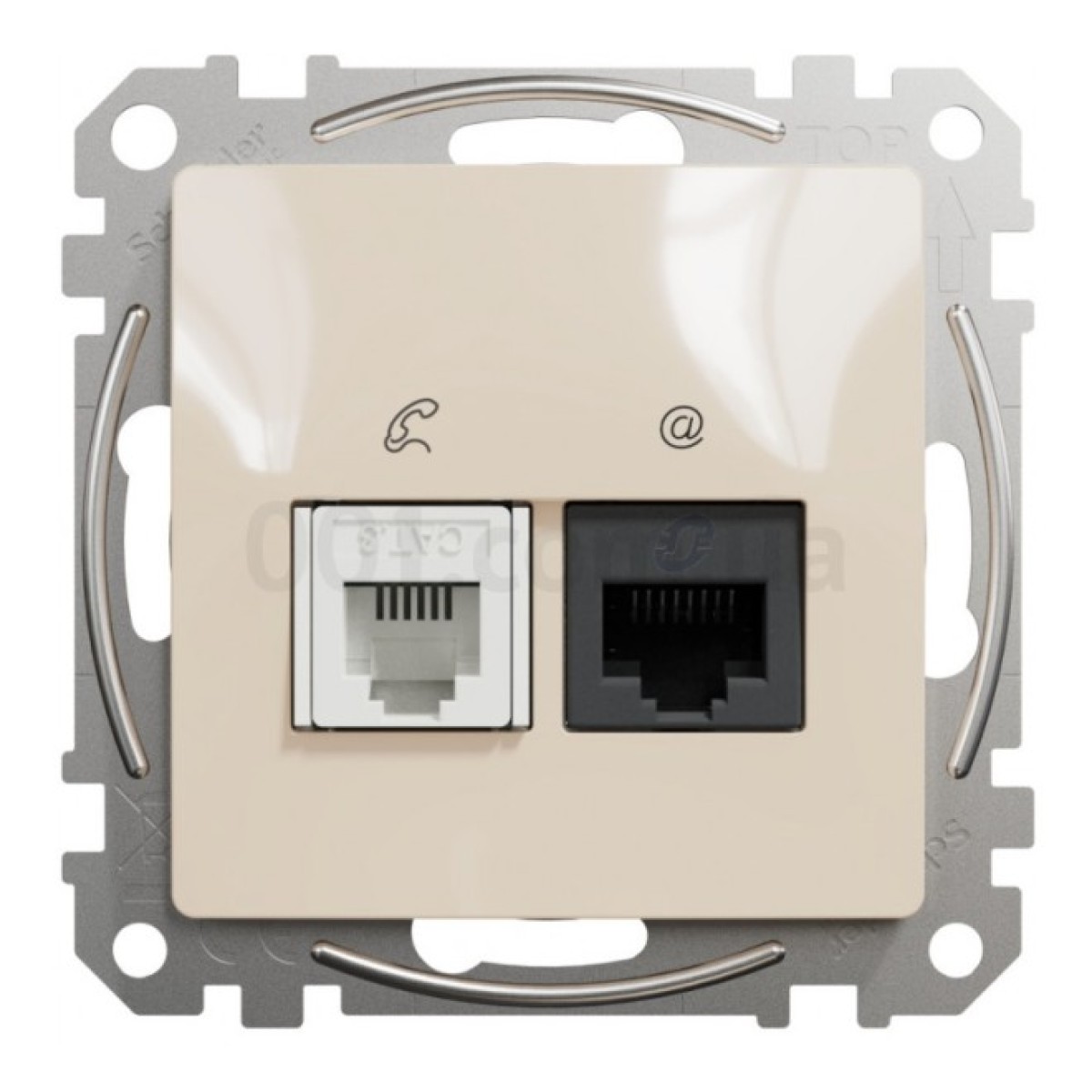 Розетка телефонная RJ11 + компьютерная RJ45 кат.6 UTP Sedna Design & Elements бежевая, Schneider Electric 98_98.jpg - фото 7