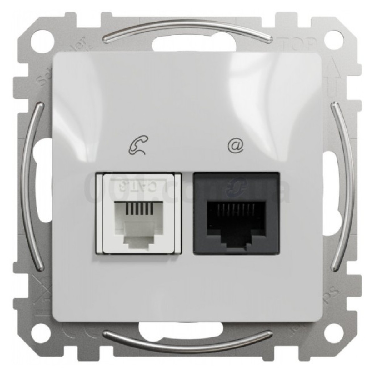 Розетка телефонная RJ11 + компьютерная RJ45 кат.6 UTP Sedna Design & Elements алюминий, Schneider Electric 98_98.jpg - фото 8
